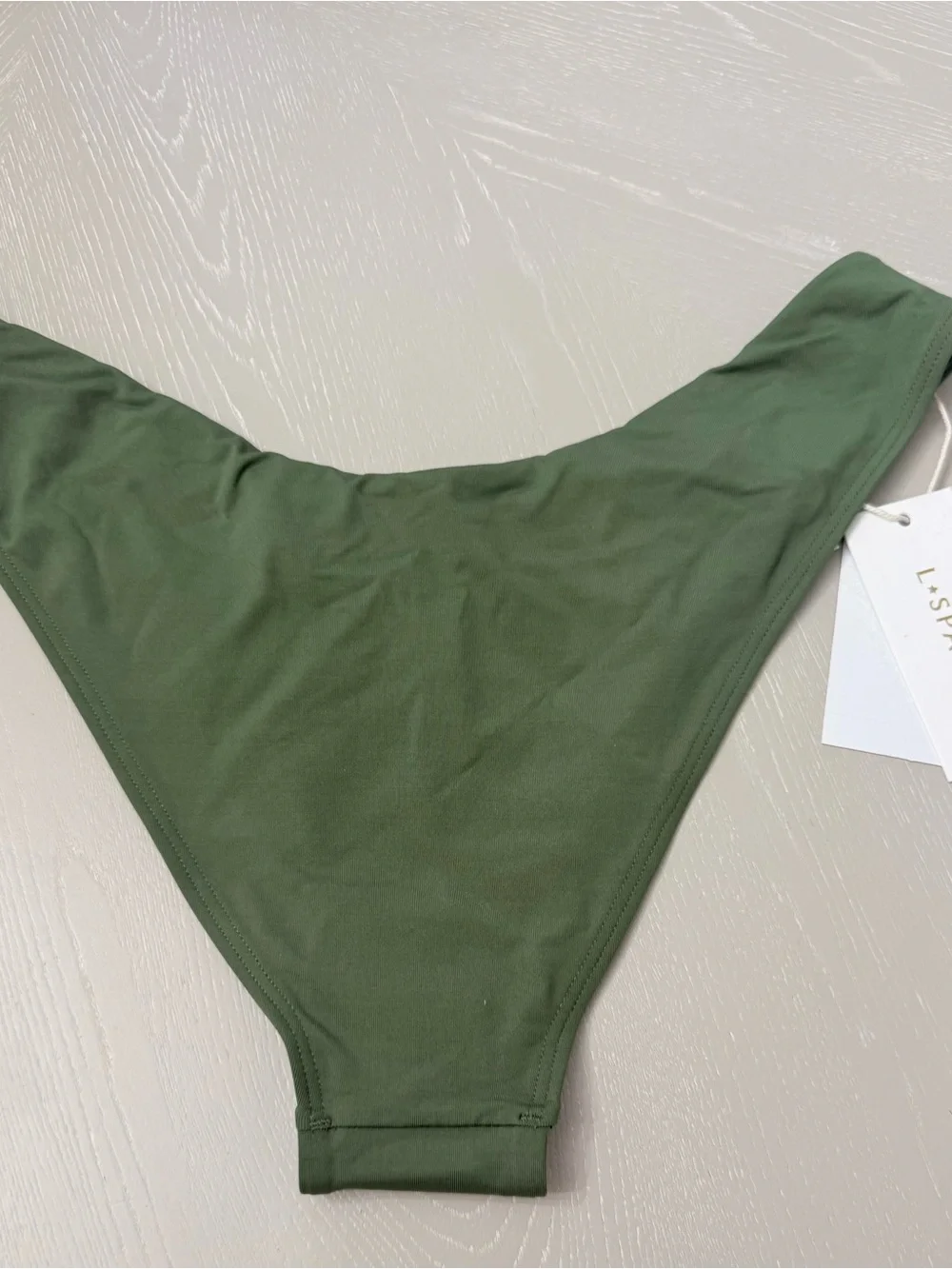 l*space Olive Green Bikini Bottom - Low Rise Swim Brief